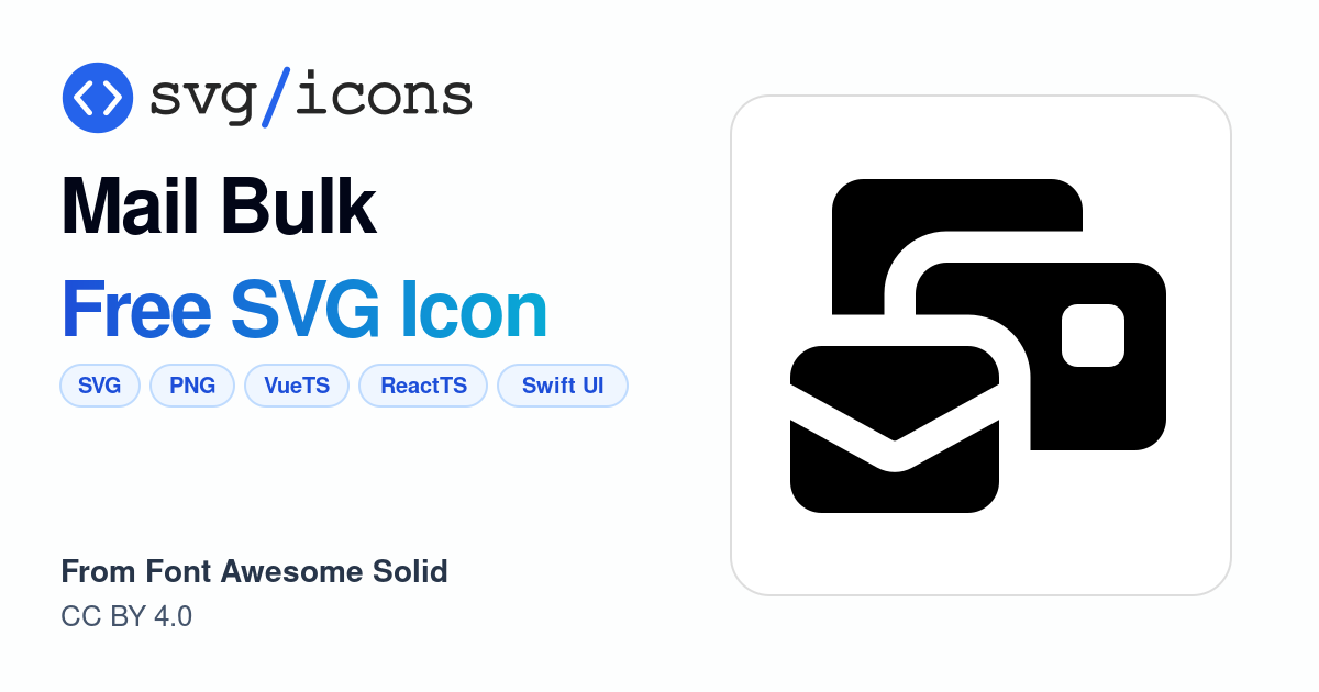 Mail-bulk SVG Icon - Free Mail-bulk PNG & SVG Download