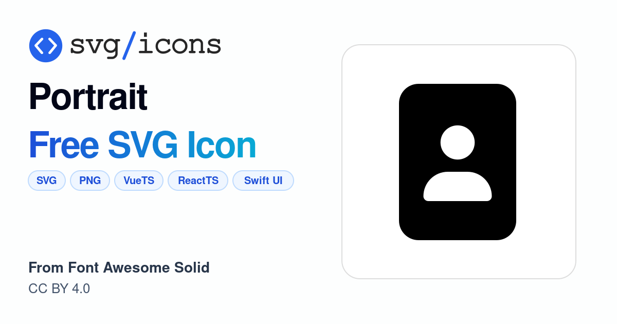 Portrait SVG Icon - Free Portrait PNG & SVG Download