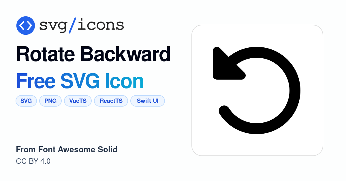 Rotate-backward SVG Icon - Free Rotate-backward PNG & SVG Download