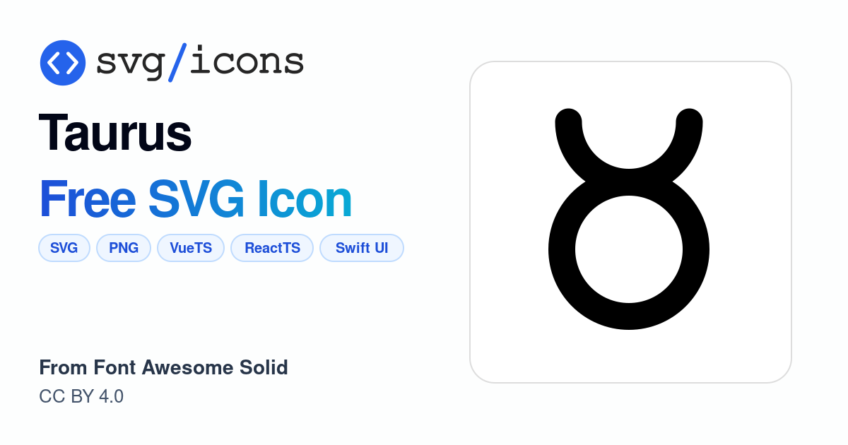 Taurus SVG Icon - Free Taurus PNG & SVG Download