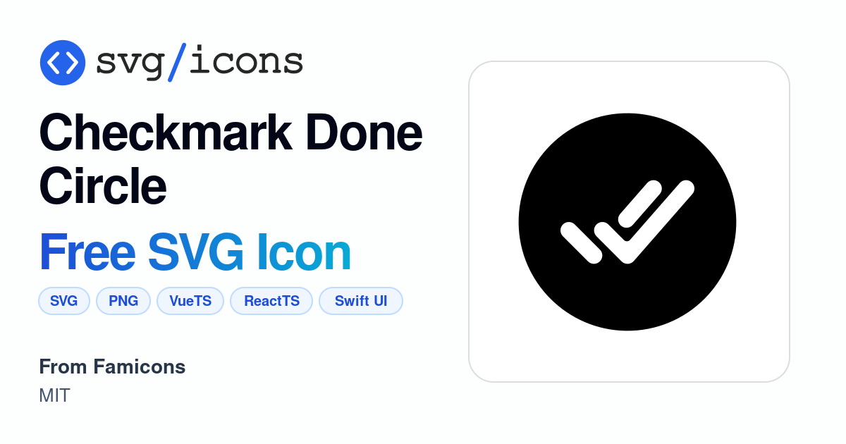 Checkmark-done-circle SVG Icon - Free Checkmark-done-circle PNG & SVG ...
