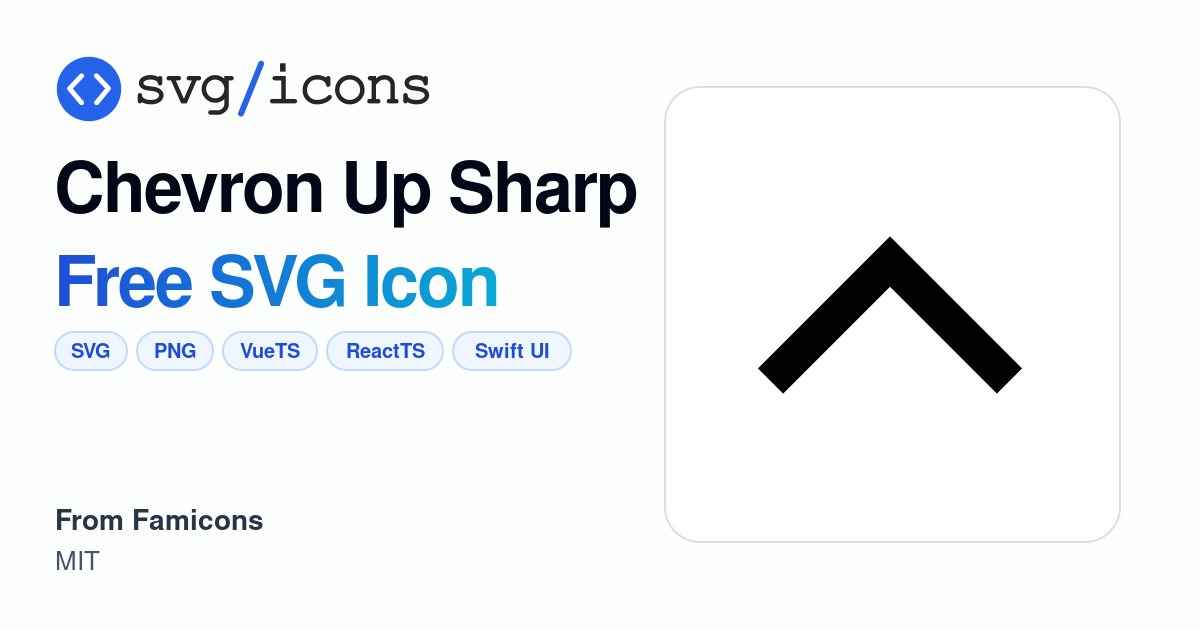 Chevron-up-sharp SVG Icon - Free Chevron-up-sharp PNG & SVG Download