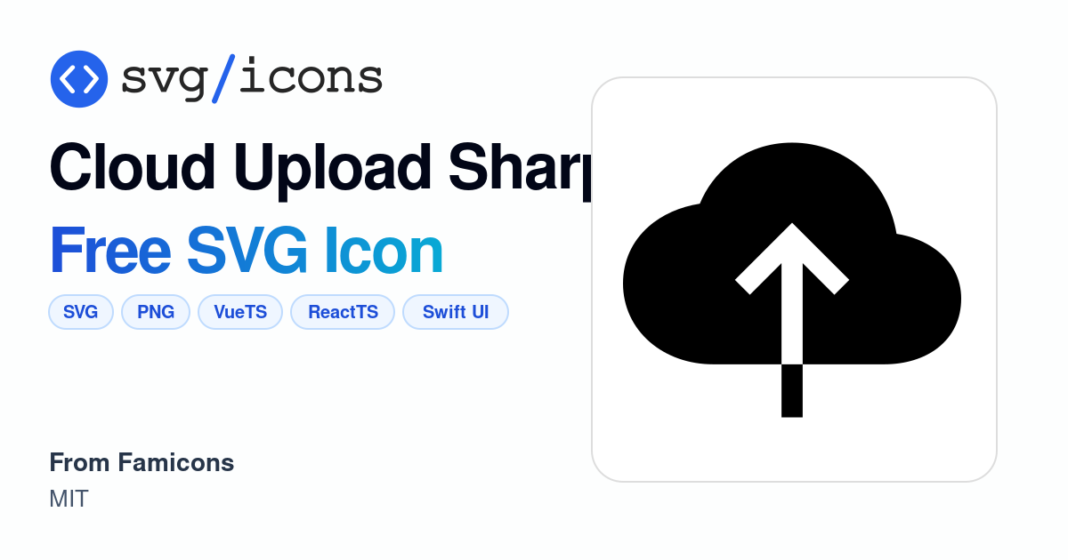 Cloud-upload-sharp SVG Icon - Free Cloud-upload-sharp PNG & SVG Download