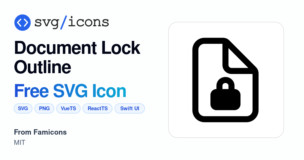 Document-lock-outline SVG Icon - Free Document-lock-outline PNG & SVG ...