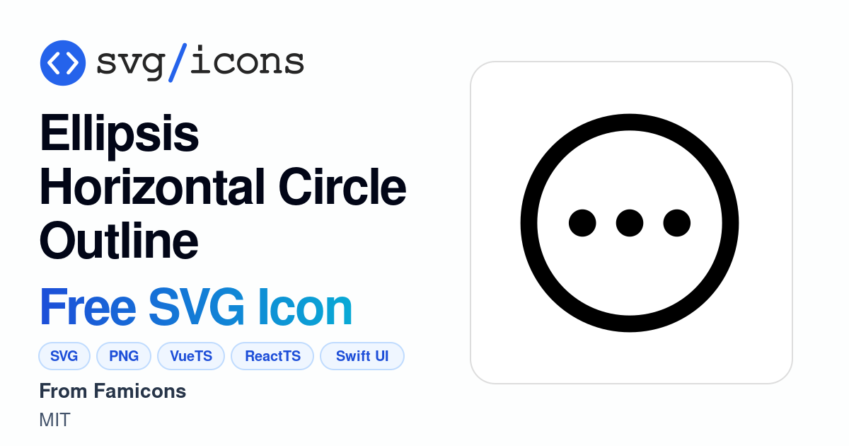 Ellipsis-horizontal-circle-outline SVG Icon - Free Ellipsis-horizontal ...