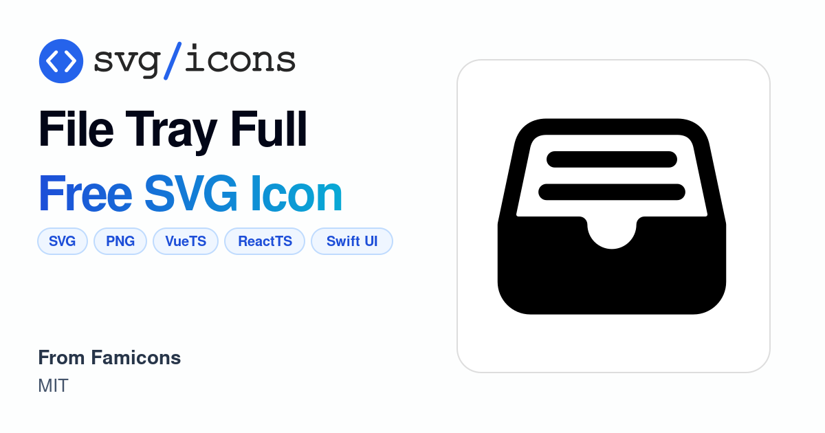File-tray-full SVG Icon - Free File-tray-full PNG & SVG Download