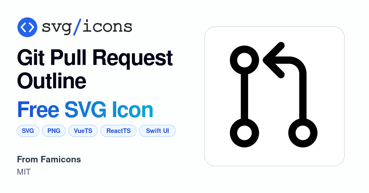 Git-pull-request-outline SVG Icon - Free Git-pull-request-outline PNG ...