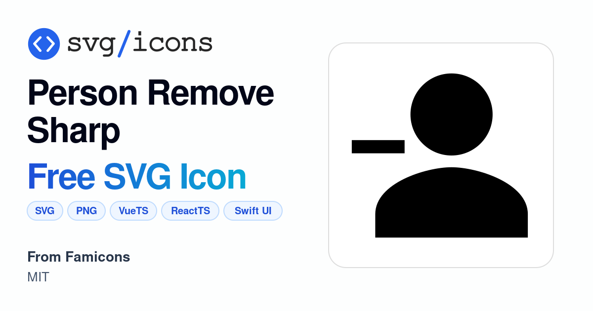 Person-remove-sharp SVG Icon - Free Person-remove-sharp PNG & SVG Download