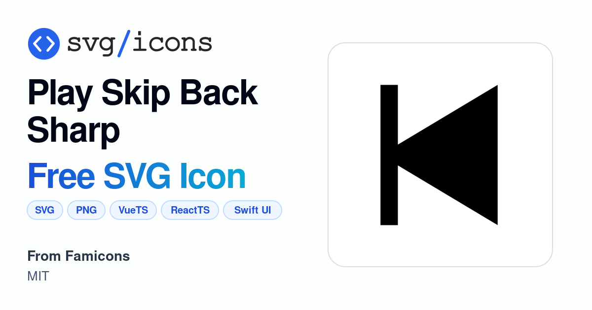 Play-skip-back-sharp SVG Icon - Free Play-skip-back-sharp PNG & SVG ...