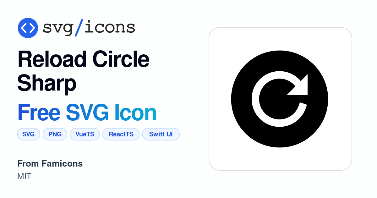 Reload-circle-sharp SVG Icon - Free Reload-circle-sharp PNG & SVG Download