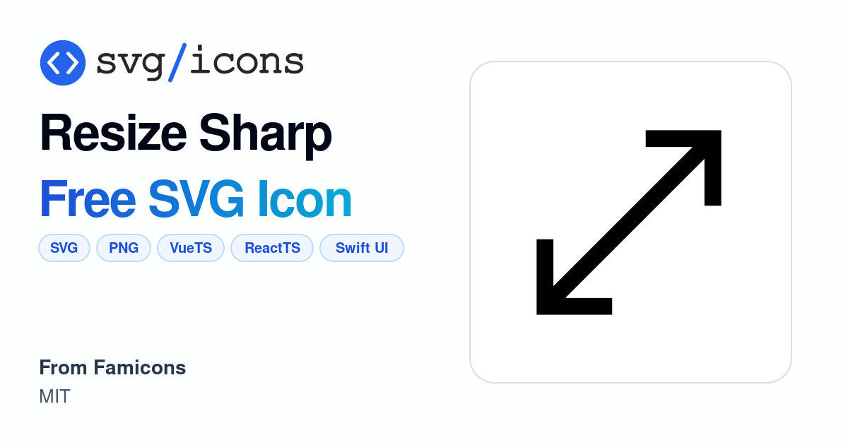 Resize-sharp SVG Icon - Free Resize-sharp PNG & SVG Download
