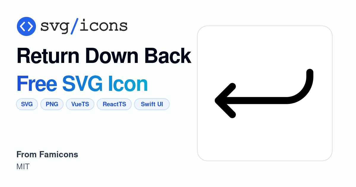 Return-down-back SVG Icon - Free Return-down-back PNG & SVG Download