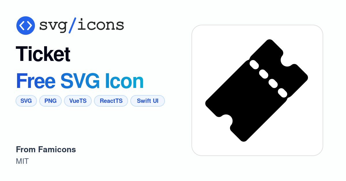 Ticket SVG Icon - Free Ticket PNG & SVG Download