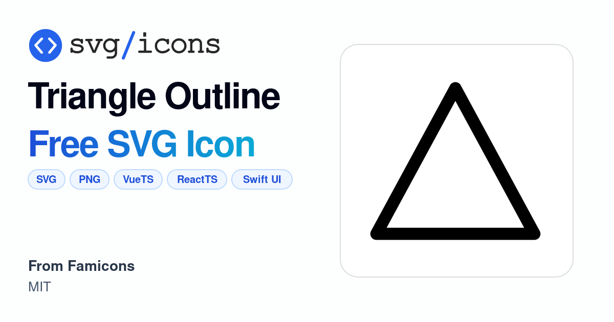Triangle-outline SVG Icon - Free Triangle-outline PNG & SVG Download