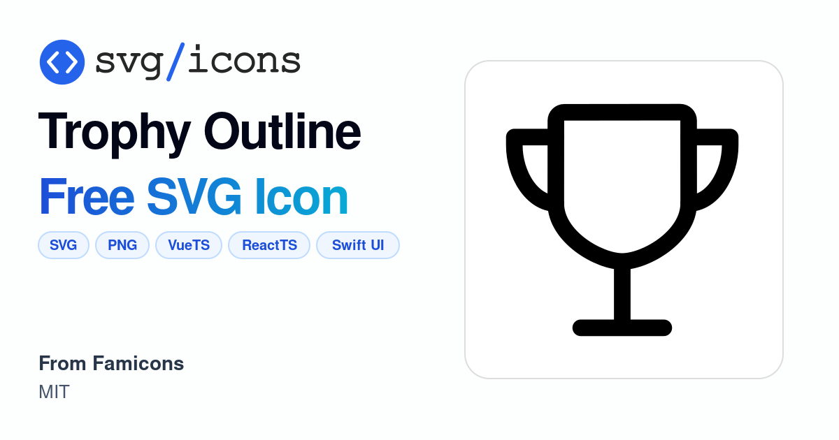 Trophy-outline SVG Icon - Free Trophy-outline PNG & SVG Download