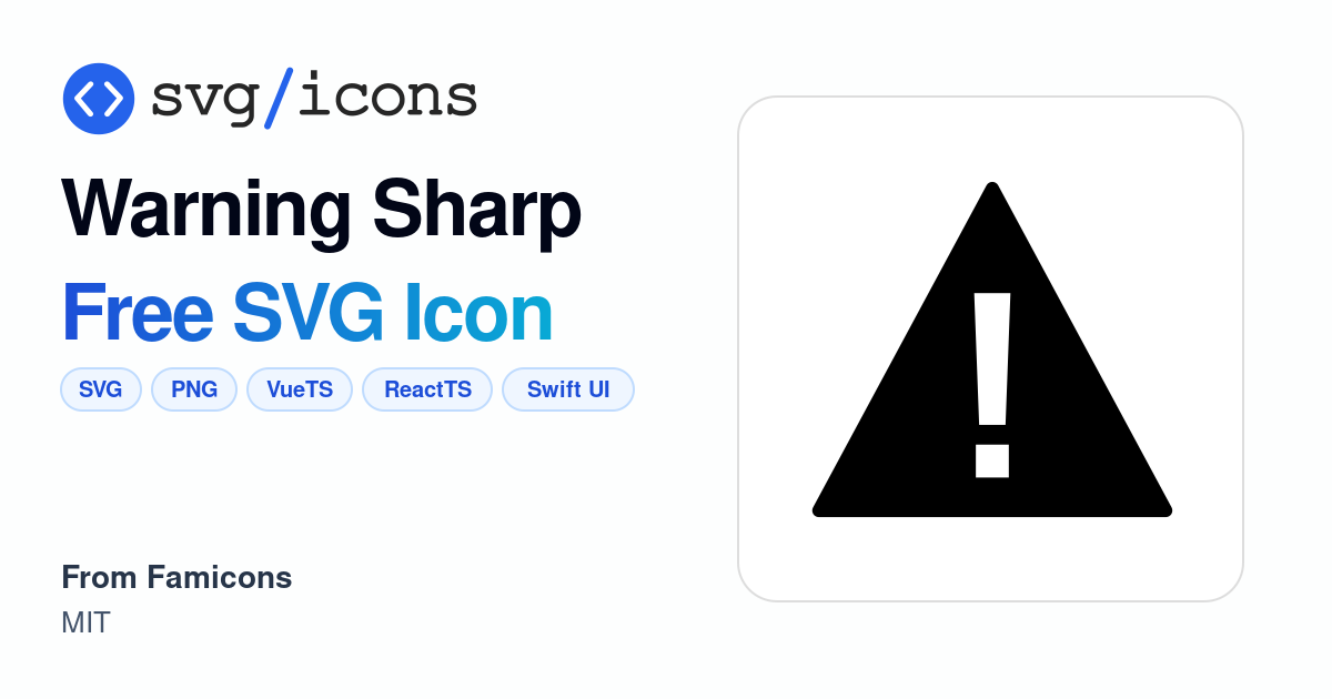 Warning-sharp SVG Icon - Free Warning-sharp PNG & SVG Download