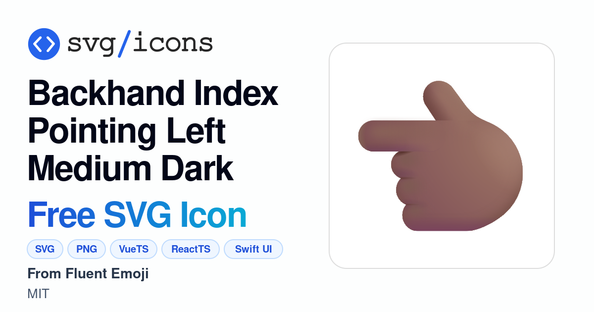 Backhand-index-pointing-left-medium-dark SVG Icon - Free Backhand-index ...