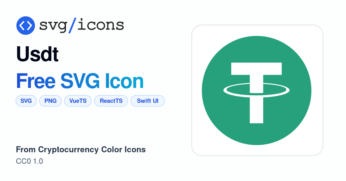 Usdt SVG Icon - Free Usdt PNG & SVG Download