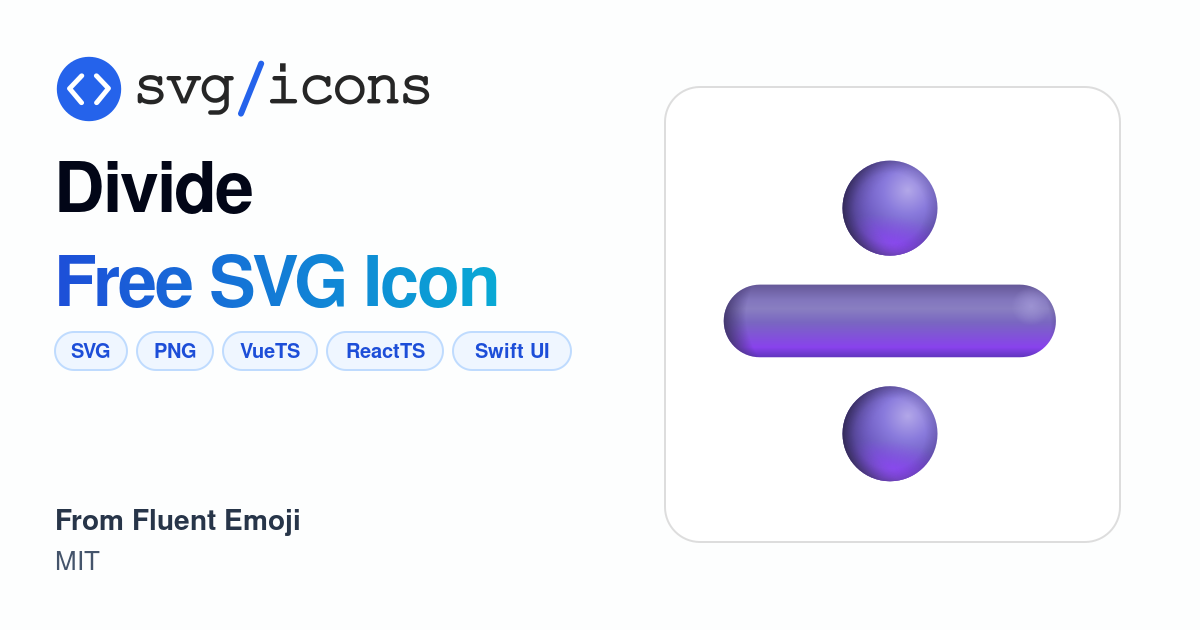 Divide SVG Icon - Free Divide PNG & SVG Download