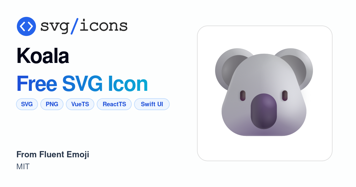 Koala SVG Icon - Free Koala PNG & SVG Download