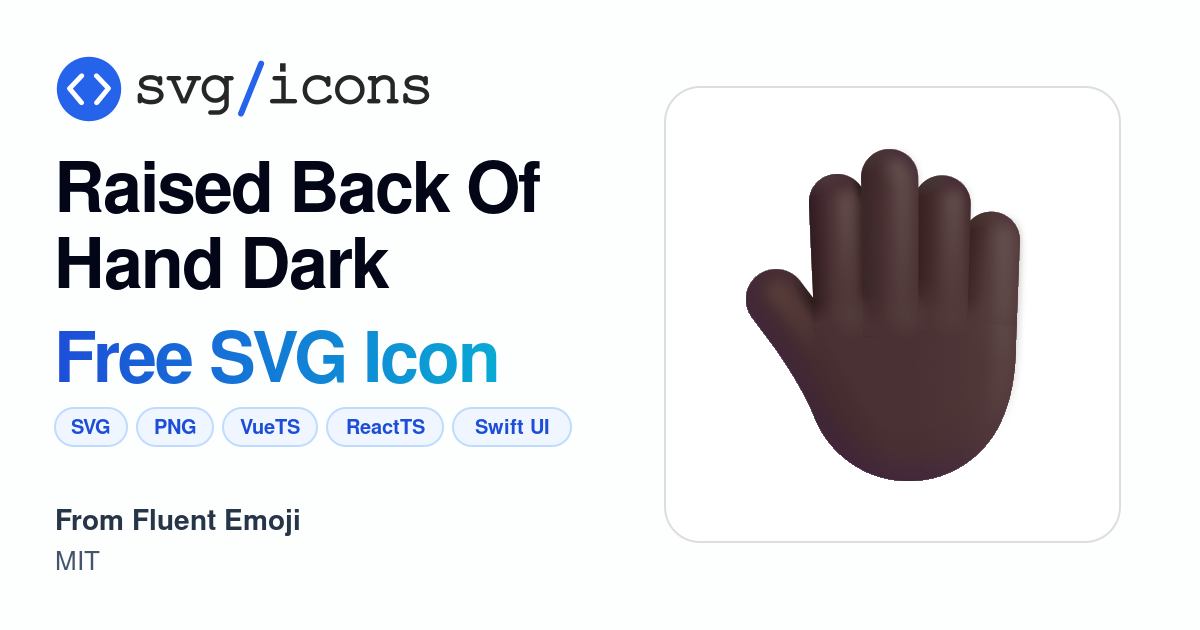 Raised-back-of-hand-dark SVG Icon - Free Raised-back-of-hand-dark PNG ...