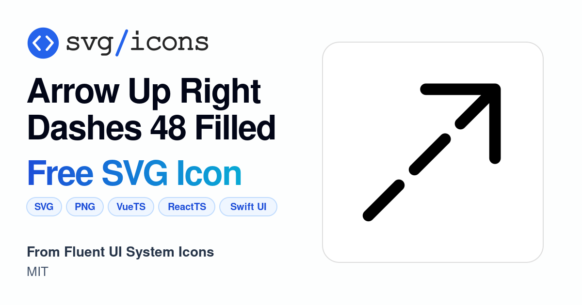 Arrow-up-right-dashes-48-filled SVG Icon - Free Arrow-up-right-dashes ...
