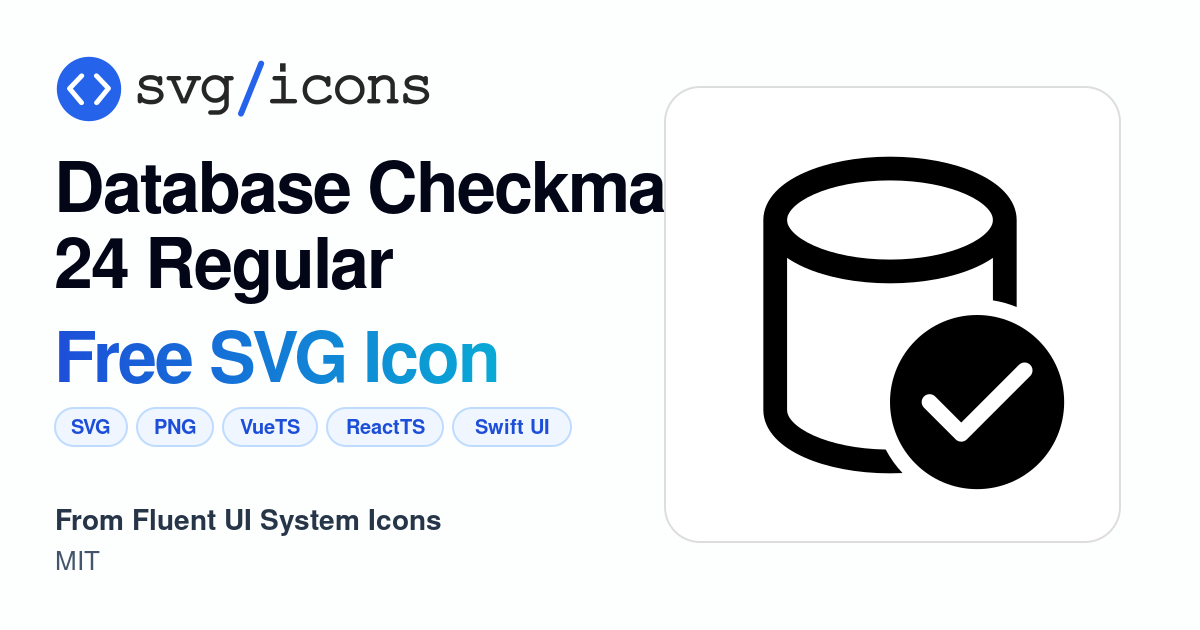 Database-checkmark-24-regular SVG Icon - Free Database-checkmark-24 ...