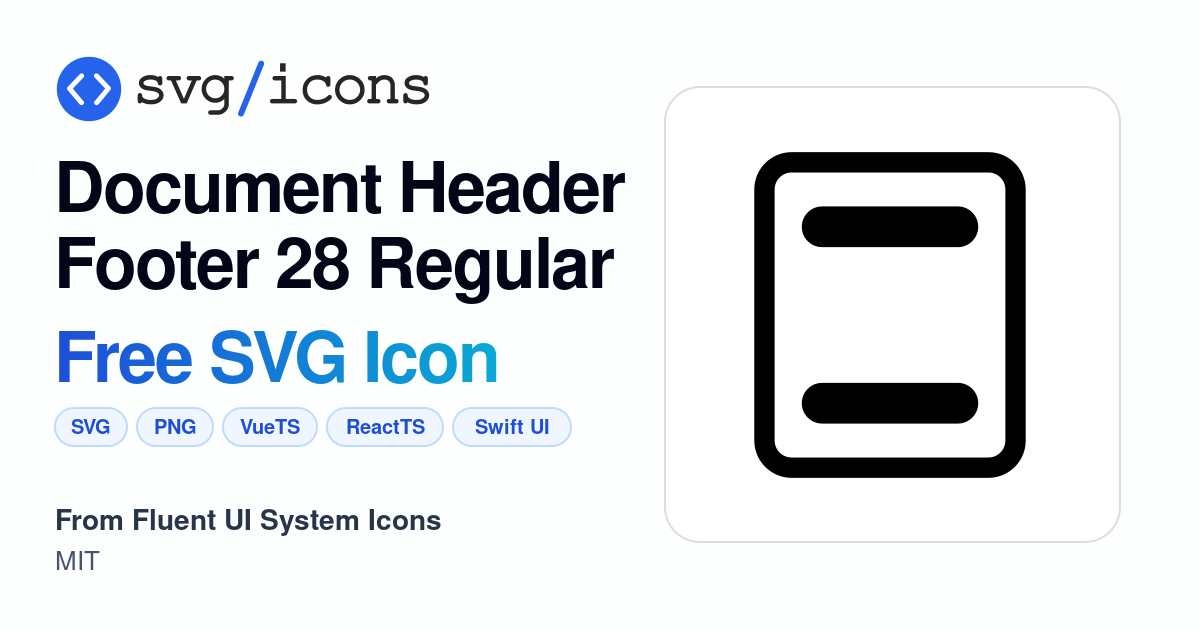 Document-header-footer-28-regular SVG Icon - Free Document-header ...