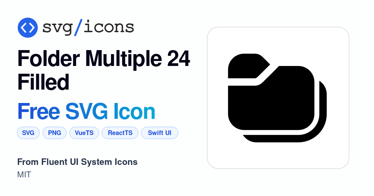 Folder-multiple-24-filled SVG Icon - Free Folder-multiple-24-filled PNG ...