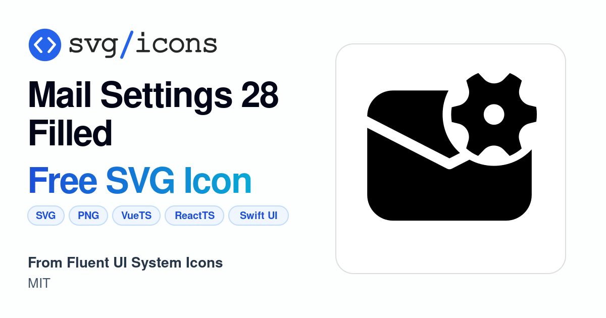 Mail-settings-28-filled SVG Icon - Free Mail-settings-28-filled PNG ...