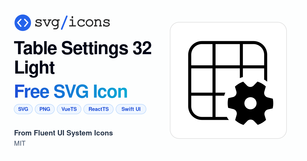 Table-settings-32-light SVG Icon - Free Table-settings-32-light PNG ...