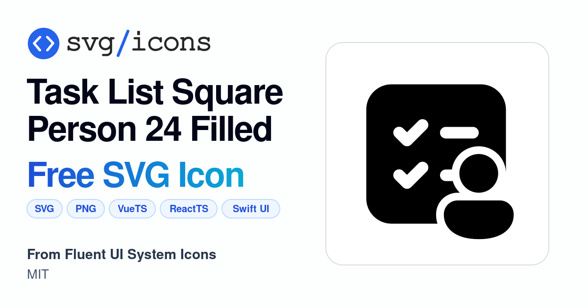 Task-list-square-person-24-filled SVG Icon - Free Task-list-square ...