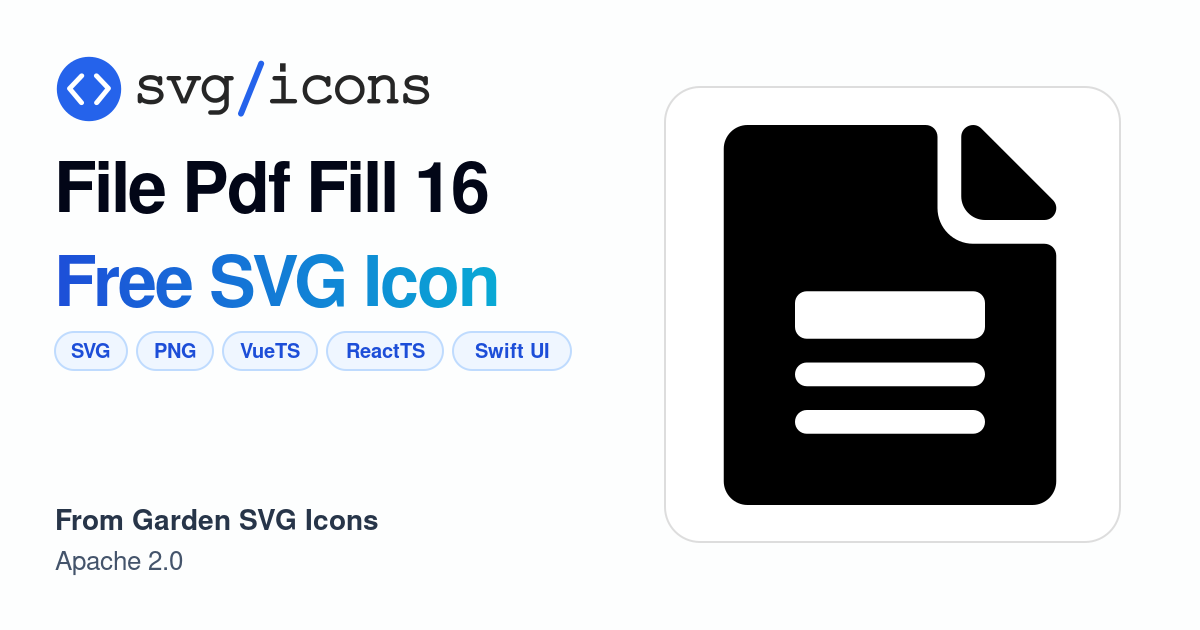 File-pdf-fill-16 SVG Icon - Free File-pdf-fill-16 PNG & SVG Download