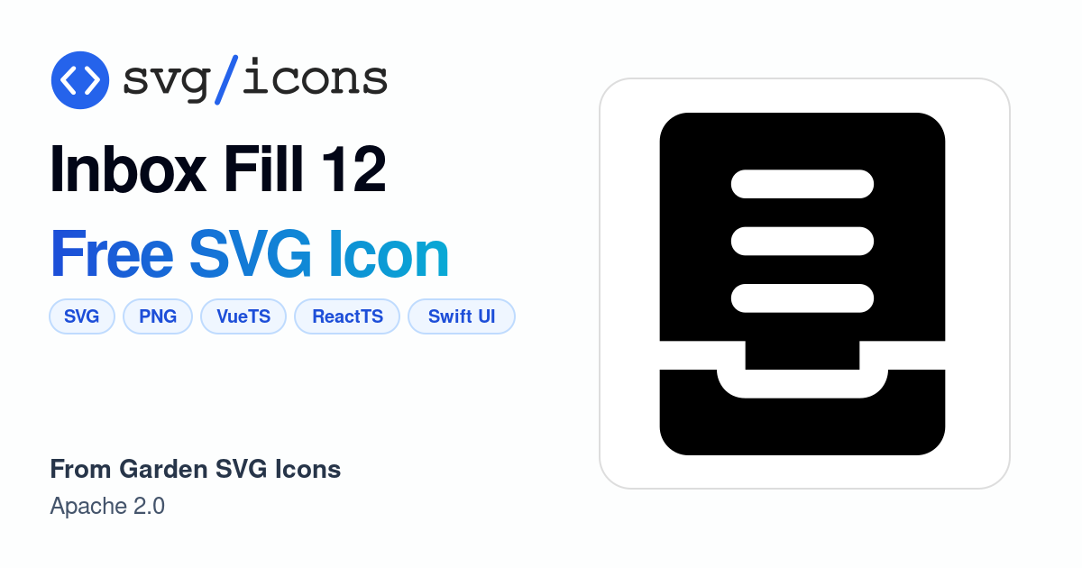 Inbox-fill-12 SVG Icon - Free Inbox-fill-12 PNG & SVG Download