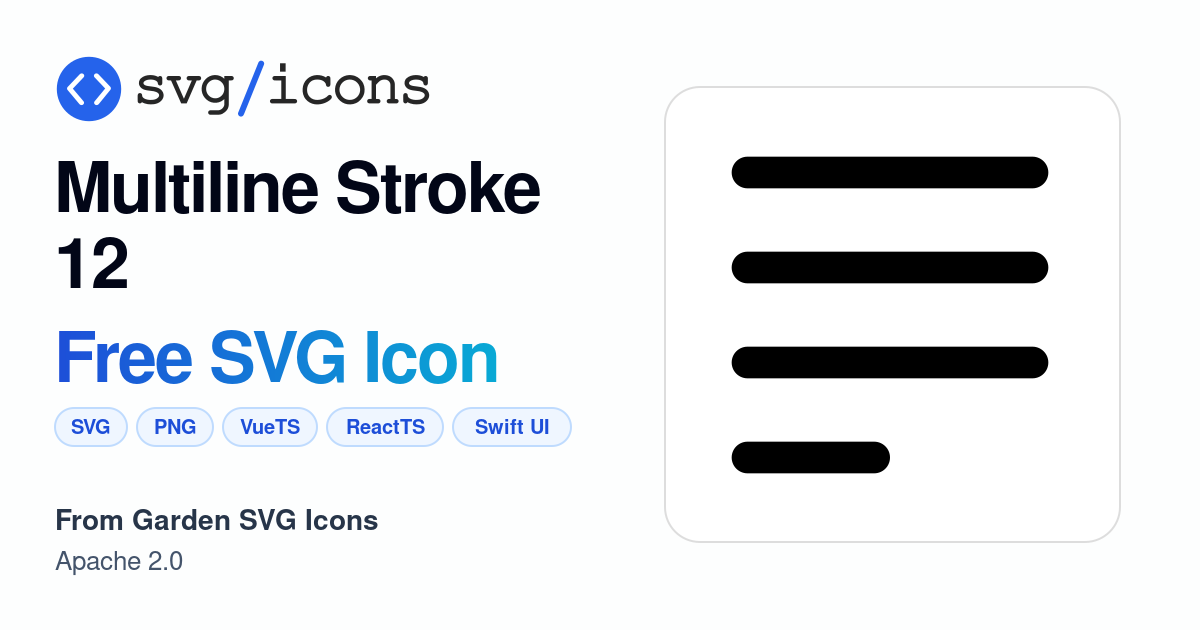 Multiline-stroke-12 SVG Icon - Free Multiline-stroke-12 PNG & SVG Download