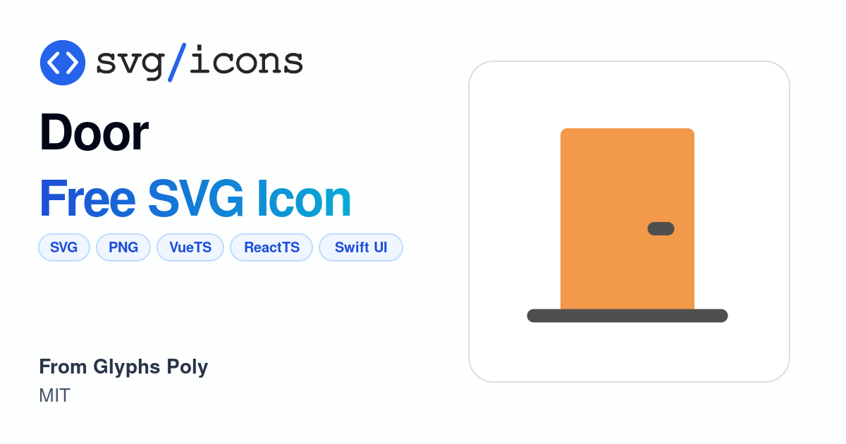 Door SVG Icon - Free Door PNG & SVG Download