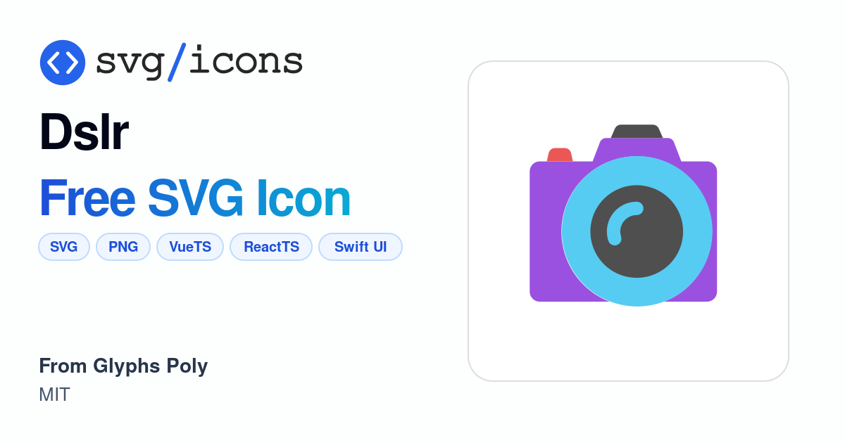 Dslr SVG Icon - Free Dslr PNG & SVG Download