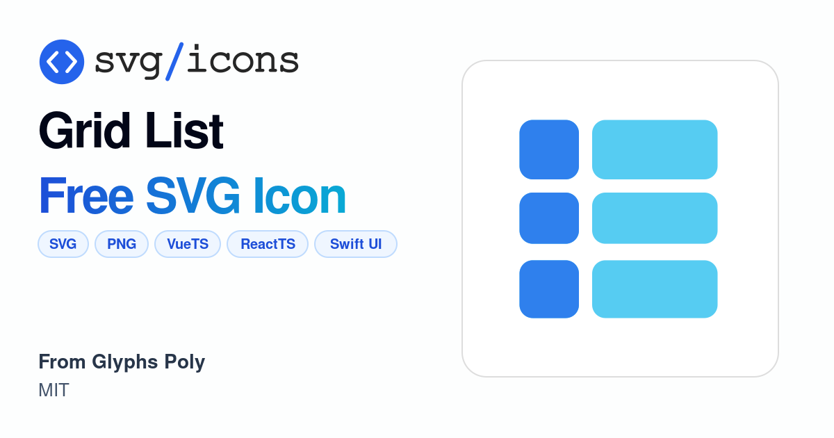 Grid-list SVG Icon - Free Grid-list PNG & SVG Download