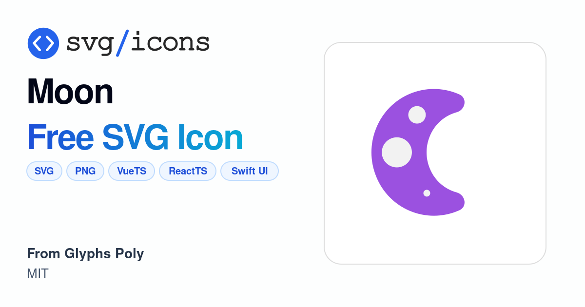 Moon SVG Icon - Free Moon PNG & SVG Download