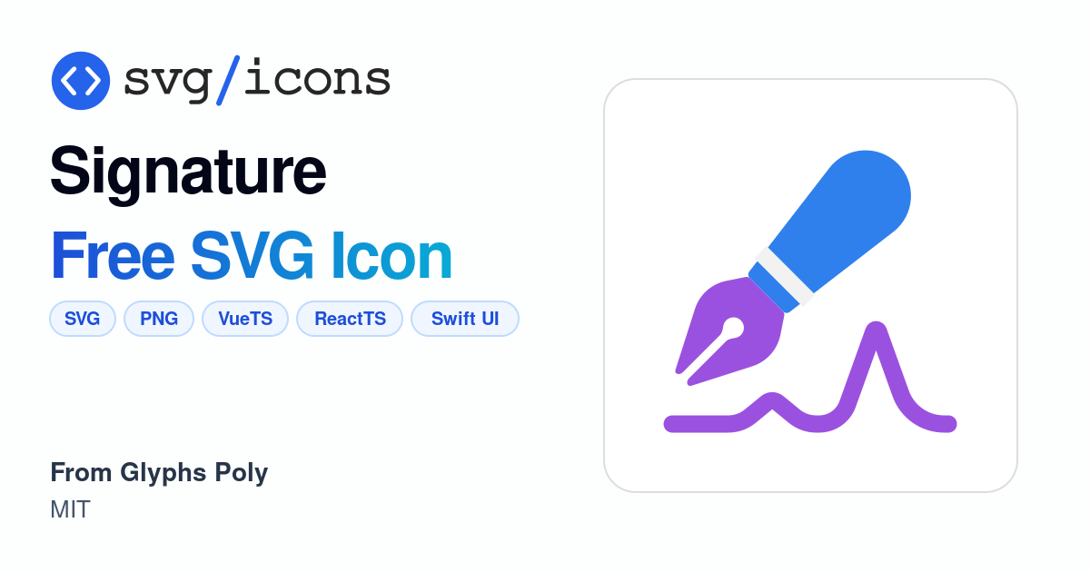 Signature SVG Icon - Free Signature PNG & SVG Download