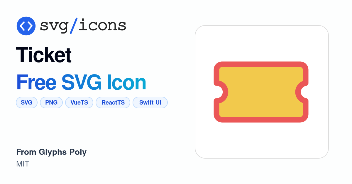 Ticket SVG Icon - Free Ticket PNG & SVG Download
