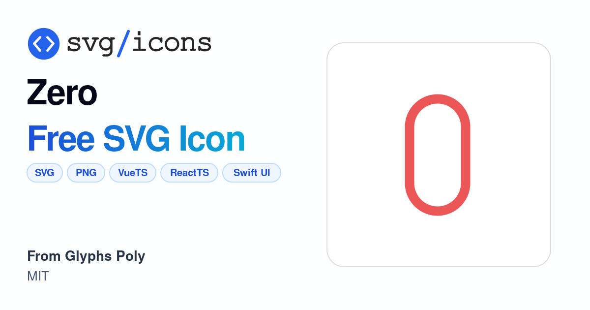 Zero SVG Icon - Free Zero PNG & SVG Download