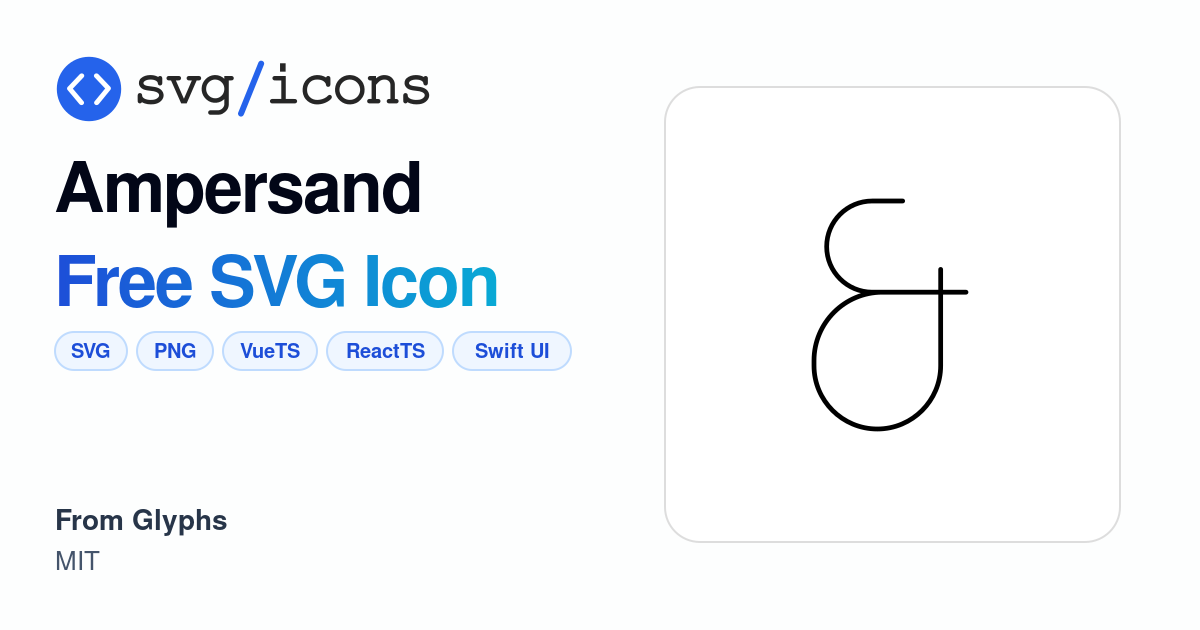 Ampersand SVG Icon - Free Ampersand PNG & SVG Download