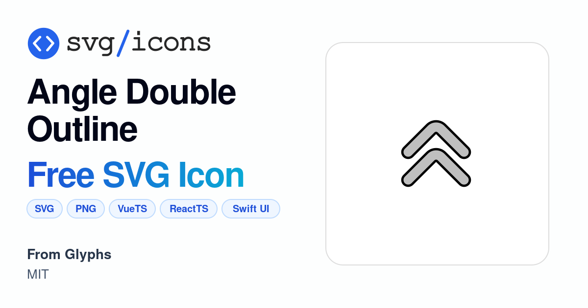 Angle-double-outline SVG Icon - Free Angle-double-outline PNG & SVG ...
