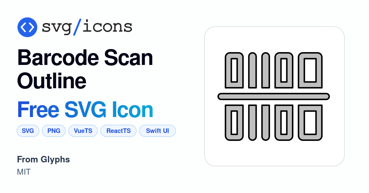 Barcode-scan-outline SVG Icon - Free Barcode-scan-outline PNG & SVG ...