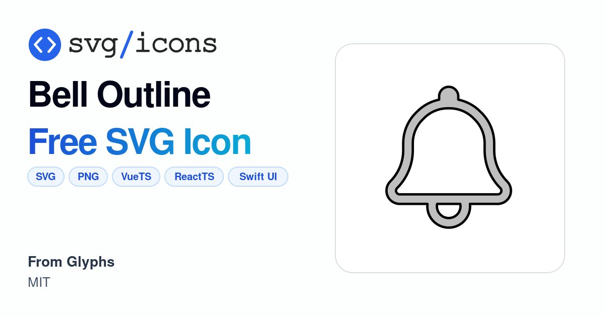 Bell-outline SVG Icon - Free Bell-outline PNG & SVG Download