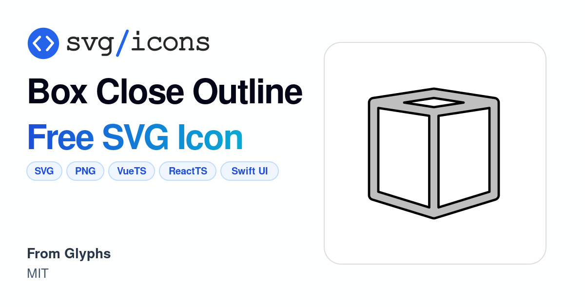 Box-close-outline SVG Icon - Free Box-close-outline PNG & SVG Download