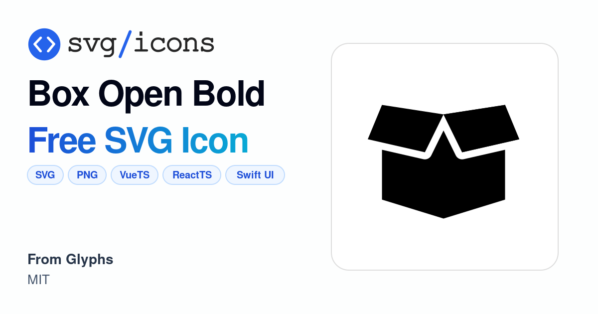 Box-open-bold SVG Icon - Free Box-open-bold PNG & SVG Download