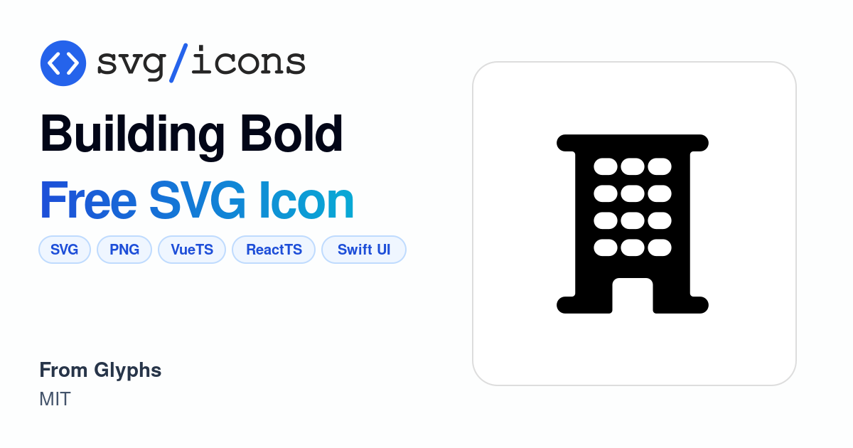 Building-bold SVG Icon - Free Building-bold PNG & SVG Download