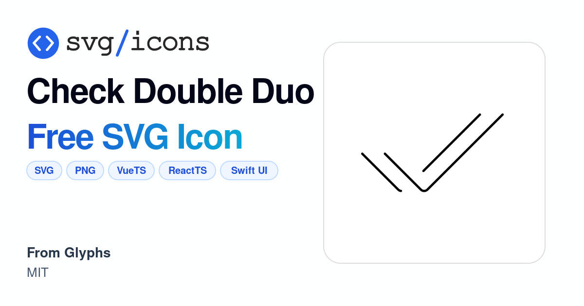 Check-double-duo SVG Icon - Free Check-double-duo PNG & SVG Download